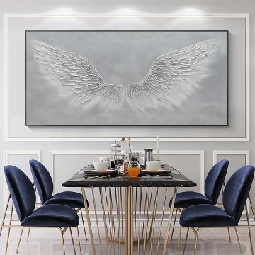 Textura de arte de pared Ala de ángel gris de Palette Knife Pinturas al óleo